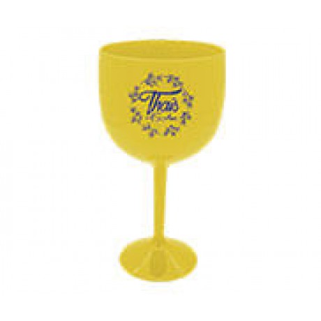 CANECAS E COPOS TAÇAS PLÁSTICAS TAÇA DE GIN 580ML IMPRESSÃO 1 COR LEITOSA AMARELO Preto e branco frente - 100 un.