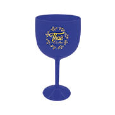 CANECAS E COPOS TAÇAS PLÁSTICAS TAÇA DE GIN 580ML IMPRESSÃO 1 COR LEITOSA AZUL 100 un. - Preto e branco frente