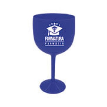 CANECAS E COPOS TAÇAS PLÁSTICAS TAÇA DE GIN 580ML IMPRESSÃO 1 COR LEITOSA AZUL 500 un. - Preto e branco frente