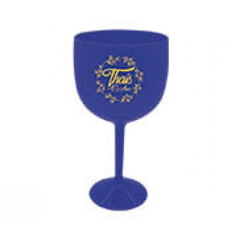 CANECAS E COPOS TAÇAS PLÁSTICAS TAÇA DE GIN 580ML IMPRESSÃO 1 COR LEITOSA AZUL Preto e branco frente - 100 un.