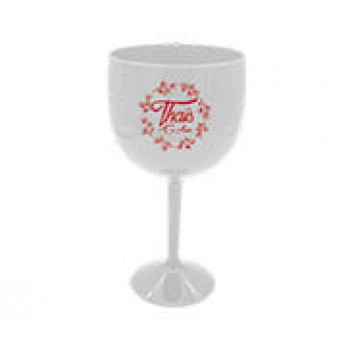 CANECAS E COPOS TAÇAS PLÁSTICAS TAÇA DE GIN 580ML IMPRESSÃO 1 COR LEITOSA BRANCO Preto e branco frente - 100 un.