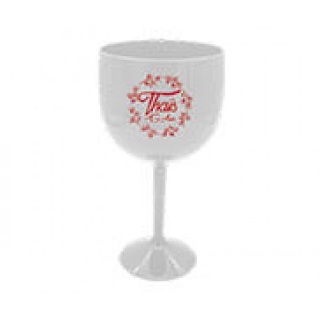 CANECAS E COPOS TAÇAS PLÁSTICAS TAÇA DE GIN 580ML IMPRESSÃO 1 COR LEITOSA BRANCO Preto e branco frente - 100 un.
