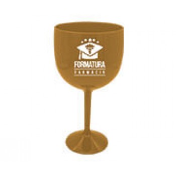 CANECAS E COPOS TAÇAS PLÁSTICAS TAÇA DE GIN 580ML IMPRESSÃO 1 COR LEITOSA DOURADA Preto e branco frente - 500 un.