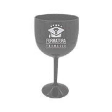 CANECAS E COPOS TAÇAS PLÁSTICAS TAÇA DE GIN 580ML IMPRESSÃO 1 COR LEITOSA PRATA 500 un. - Preto e branco frente