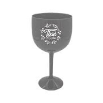 CANECAS E COPOS TAÇAS PLÁSTICAS TAÇA DE GIN 580ML IMPRESSÃO 1 COR LEITOSA PRATA 100 un. - Preto e branco frente