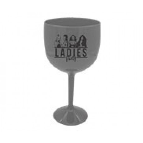 CANECAS E COPOS TAÇAS PLÁSTICAS TAÇA DE GIN 580ML IMPRESSÃO 1 COR LEITOSA PRATA Preto e branco frente - 1000 un.