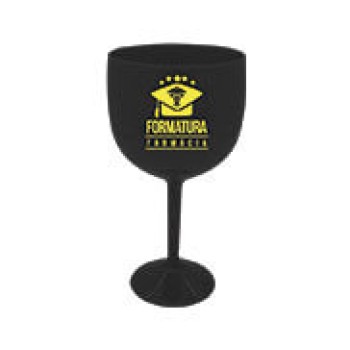 CANECAS E COPOS TAÇAS PLÁSTICAS TAÇA DE GIN 580ML IMPRESSÃO 1 COR LEITOSA PRETA 500 un. - Preto e branco frente