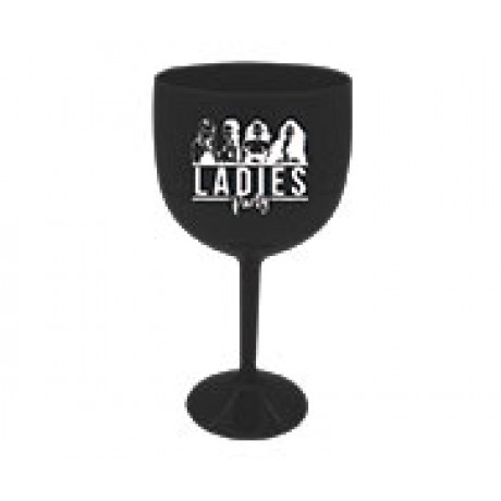 CANECAS E COPOS TAÇAS PLÁSTICAS TAÇA DE GIN 580ML IMPRESSÃO 1 COR LEITOSA PRETO Preto e branco frente - 1000 un.
