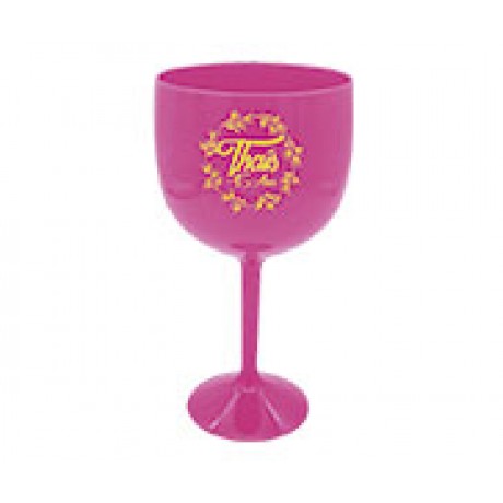 CANECAS E COPOS TAÇAS PLÁSTICAS TAÇA DE GIN 580ML IMPRESSÃO 1 COR LEITOSA ROSA Preto e branco frente - 100 un.