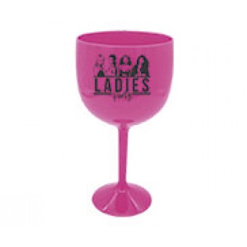 CANECAS E COPOS TAÇAS PLÁSTICAS TAÇA DE GIN 580ML IMPRESSÃO 1 COR LEITOSA ROSA Preto e branco frente - 1000 un.