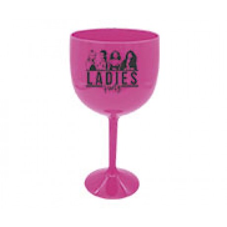 CANECAS E COPOS TAÇAS PLÁSTICAS TAÇA DE GIN 580ML IMPRESSÃO 1 COR LEITOSA ROSA Preto e branco frente - 1000 un.
