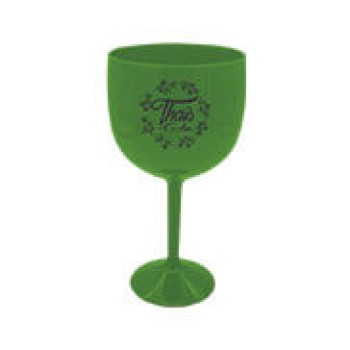 CANECAS E COPOS TAÇAS PLÁSTICAS TAÇA DE GIN 580ML IMPRESSÃO 1 COR LEITOSA VERDE 100 un. - Preto e branco frente