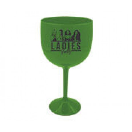 CANECAS E COPOS TAÇAS PLÁSTICAS TAÇA DE GIN 580ML IMPRESSÃO 1 COR LEITOSA VERDE Preto e branco frente - 1000 un.