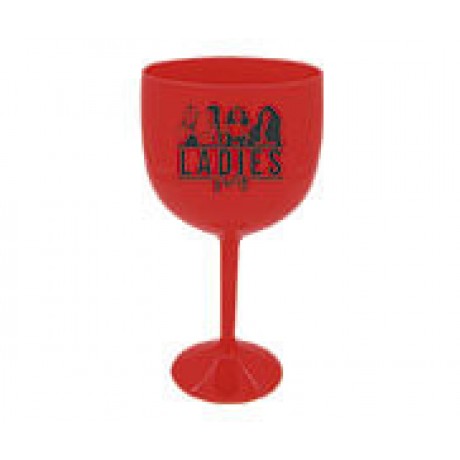 CANECAS E COPOS TAÇAS PLÁSTICAS TAÇA DE GIN 580ML IMPRESSÃO 1 COR LEITOSA VERMELHO Preto e branco frente - 1000 un.