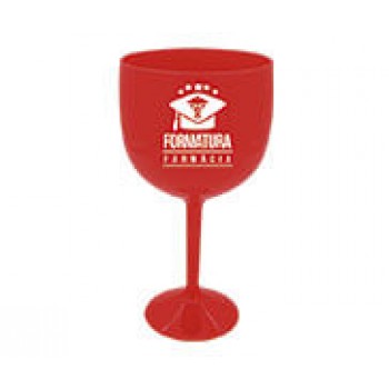 CANECAS E COPOS TAÇAS PLÁSTICAS TAÇA DE GIN 580ML IMPRESSÃO 1 COR LEITOSA VERMELHO Preto e branco frente - 500 un.
