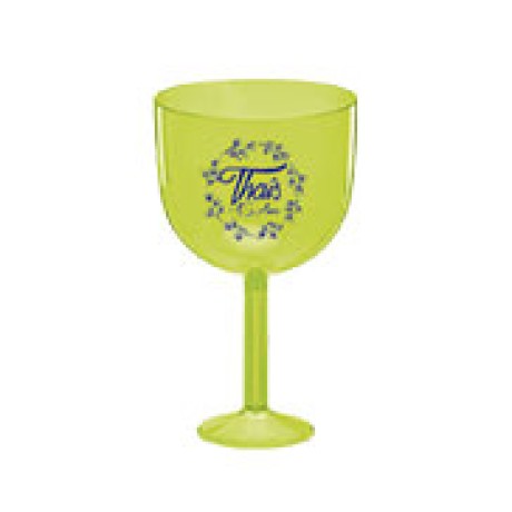 CANECAS E COPOS TAÇAS PLÁSTICAS TAÇA DE GIN 580ML IMPRESSÃO 1 COR TRANSPARENTE AMARELA NEON 100 un. - Preto e branco frente