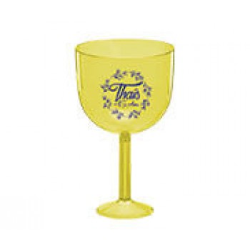 CANECAS E COPOS TAÇAS PLÁSTICAS TAÇA DE GIN 580ML IMPRESSÃO 1 COR TRANSPARENTE AMARELO Preto e branco frente - 100 un.