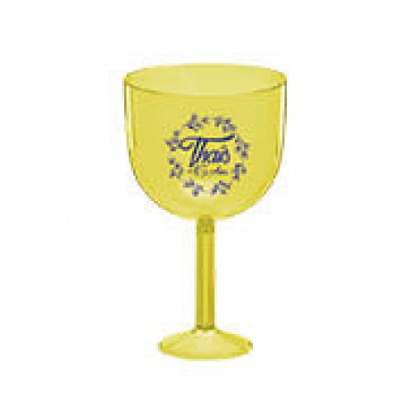 CANECAS E COPOS TAÇAS PLÁSTICAS TAÇA DE GIN 580ML IMPRESSÃO 1 COR TRANSPARENTE AMARELO Preto e branco frente - 100 un.