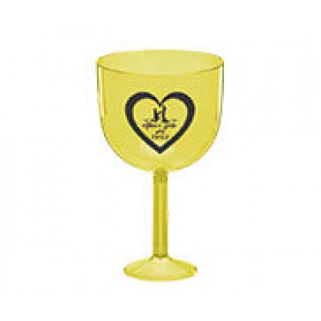 CANECAS E COPOS TAÇAS PLÁSTICAS TAÇA DE GIN 580ML IMPRESSÃO 1 COR TRANSPARENTE AMARELO Preto e branco frente - 50 un.