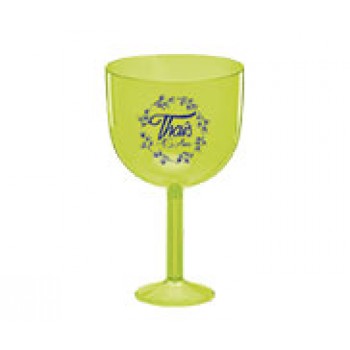 CANECAS E COPOS TAÇAS PLÁSTICAS TAÇA DE GIN 580ML IMPRESSÃO 1 COR TRANSPARENTE AMARELO NEON Preto e branco frente - 100 un.