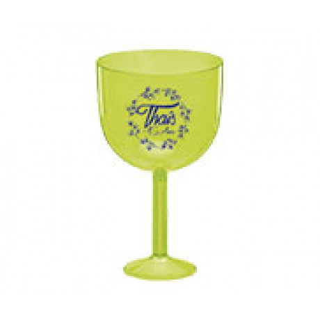 CANECAS E COPOS TAÇAS PLÁSTICAS TAÇA DE GIN 580ML IMPRESSÃO 1 COR TRANSPARENTE AMARELO NEON Preto e branco frente - 100 un.