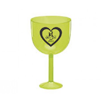 CANECAS E COPOS TAÇAS PLÁSTICAS TAÇA DE GIN 580ML IMPRESSÃO 1 COR TRANSPARENTE AMARELO NEON Preto e branco frente - 50 un.