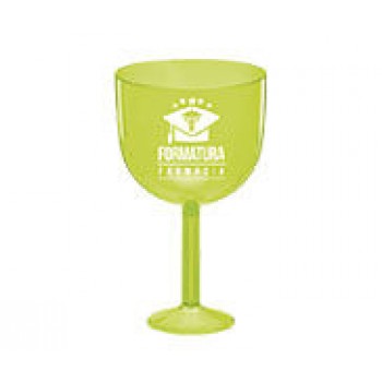 CANECAS E COPOS TAÇAS PLÁSTICAS TAÇA DE GIN 580ML IMPRESSÃO 1 COR TRANSPARENTE AMARELO NEON Preto e branco frente - 500 un.