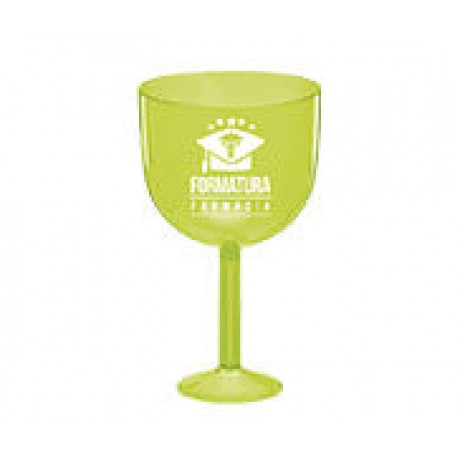 CANECAS E COPOS TAÇAS PLÁSTICAS TAÇA DE GIN 580ML IMPRESSÃO 1 COR TRANSPARENTE AMARELO NEON Preto e branco frente - 500 un.