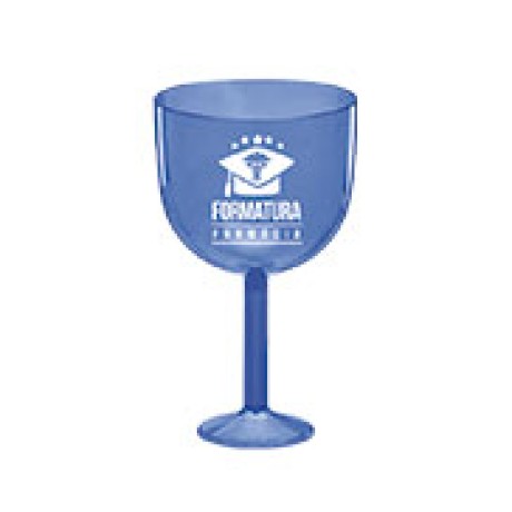 CANECAS E COPOS TAÇAS PLÁSTICAS TAÇA DE GIN 580ML IMPRESSÃO 1 COR TRANSPARENTE AZUL 500 un. - Preto e branco frente