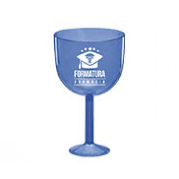 CANECAS E COPOS TAÇAS PLÁSTICAS TAÇA DE GIN 580ML IMPRESSÃO 1 COR TRANSPARENTE AZUL Preto e branco frente - 500 un.