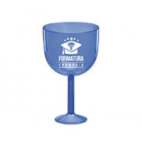 CANECAS E COPOS TAÇAS PLÁSTICAS TAÇA DE GIN 580ML IMPRESSÃO 1 COR TRANSPARENTE AZUL Preto e branco frente - 500 un.