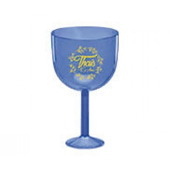 CANECAS E COPOS TAÇAS PLÁSTICAS TAÇA DE GIN 580ML IMPRESSÃO 1 COR TRANSPARENTE AZUL Preto e branco frente - 100 un.