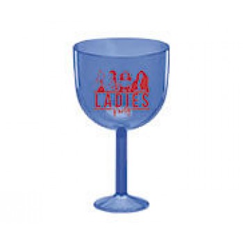 CANECAS E COPOS TAÇAS PLÁSTICAS TAÇA DE GIN 580ML IMPRESSÃO 1 COR TRANSPARENTE AZUL Preto e branco frente - 1000 un.