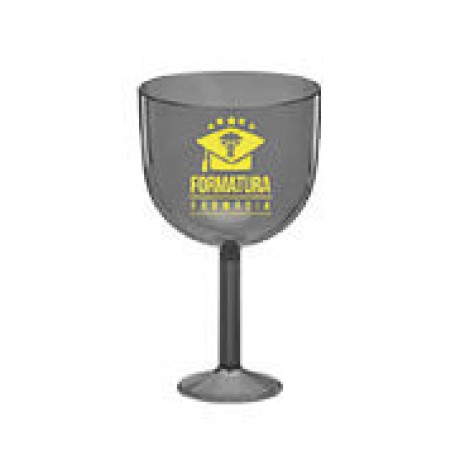 CANECAS E COPOS TAÇAS PLÁSTICAS TAÇA DE GIN 580ML IMPRESSÃO 1 COR TRANSPARENTE PRETA 500 un. - Preto e branco frente