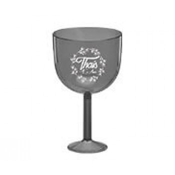 CANECAS E COPOS TAÇAS PLÁSTICAS TAÇA DE GIN 580ML IMPRESSÃO 1 COR TRANSPARENTE PRETO Preto e branco frente - 100 un.