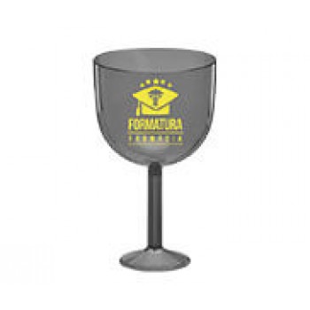 CANECAS E COPOS TAÇAS PLÁSTICAS TAÇA DE GIN 580ML IMPRESSÃO 1 COR TRANSPARENTE PRETO Preto e branco frente - 500 un.