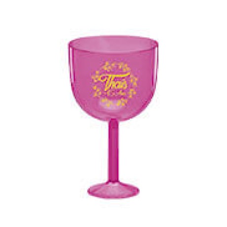 CANECAS E COPOS TAÇAS PLÁSTICAS TAÇA DE GIN 580ML IMPRESSÃO 1 COR TRANSPARENTE ROSA Preto e branco frente - 100 un.