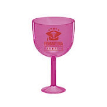 CANECAS E COPOS TAÇAS PLÁSTICAS TAÇA DE GIN 580ML IMPRESSÃO 1 COR TRANSPARENTE ROSA 500 un. - Preto e branco frente