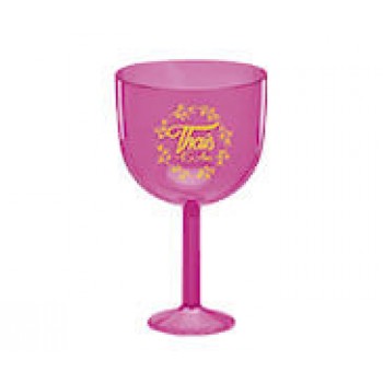 CANECAS E COPOS TAÇAS PLÁSTICAS TAÇA DE GIN 580ML IMPRESSÃO 1 COR TRANSPARENTE ROSA Preto e branco frente - 100 un.