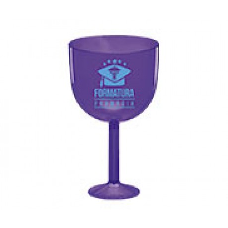 CANECAS E COPOS TAÇAS PLÁSTICAS TAÇA DE GIN 580ML IMPRESSÃO 1 COR TRANSPARENTE ROXO Preto e branco frente - 500 un.
