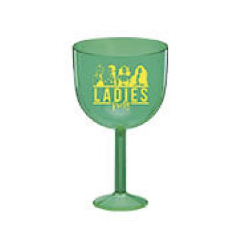 CANECAS E COPOS TAÇAS PLÁSTICAS TAÇA DE GIN 580ML IMPRESSÃO 1 COR TRANSPARENTE VERDE 1000 un. - Preto e branco frente