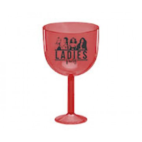 CANECAS E COPOS TAÇAS PLÁSTICAS TAÇA DE GIN 580ML IMPRESSÃO 1 COR TRANSPARENTE VERMELHO Preto e branco frente - 1000 un.
