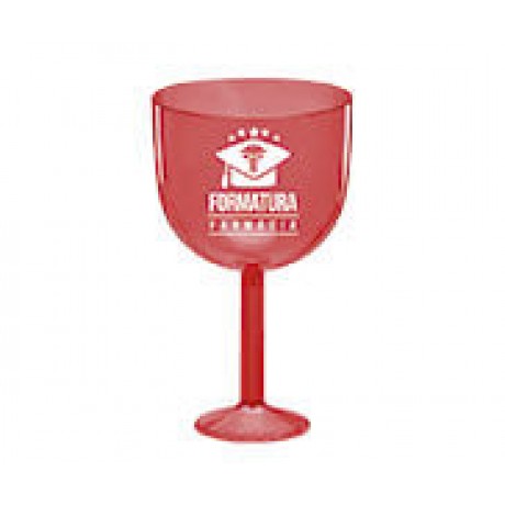 CANECAS E COPOS TAÇAS PLÁSTICAS TAÇA DE GIN 580ML IMPRESSÃO 1 COR TRANSPARENTE VERMELHO Preto e branco frente - 500 un.