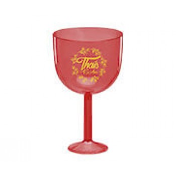 CANECAS E COPOS TAÇAS PLÁSTICAS TAÇA DE GIN 580ML IMPRESSÃO 1 COR TRANSPARENTE VERMELHO Preto e branco frente - 100 un.