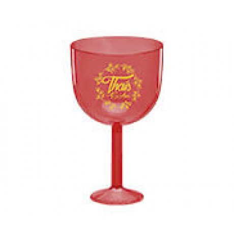 CANECAS E COPOS TAÇAS PLÁSTICAS TAÇA DE GIN 580ML IMPRESSÃO 1 COR TRANSPARENTE VERMELHO Preto e branco frente - 100 un.