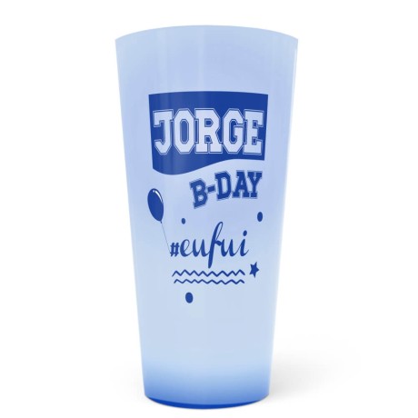 COPOS ECOLÓGICOS 550ML IMPRESSÃO SILK AZUL TRANSLÚCIDO 1000 un. - Preto e branco frente e verso