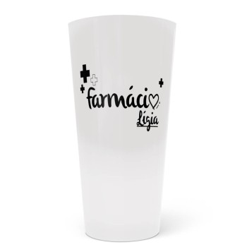 COPOS ECOLÓGICOS 550ML IMPRESSÃO SILK BRANCO 100 un. - Preto e branco frente e verso