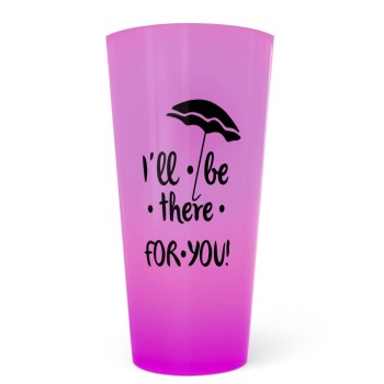COPOS ECOLÓGICOS 550ML IMPRESSÃO SILK ROSA TRANSLÚCIDO 300 un. - Preto e branco frente e verso