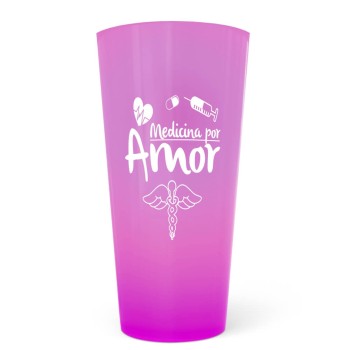 COPOS ECOLÓGICOS 550ML IMPRESSÃO SILK ROSA TRANSLÚCIDO 500 un. - Preto e branco frente e verso