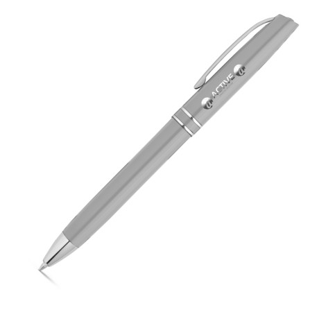 CANETAS GRAVAÇÃO A LASER LINHA PREMIUM LYME CROMADO SATINADO Preto e branco frente - 100 un.
